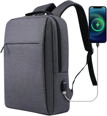 Mochila para computadora portátil, Business Slim Durable Laptops Mochilas de viaje con puerto de carga USB, College School Computer Bag Regalos para hombres y mujeres Se adapta a Note